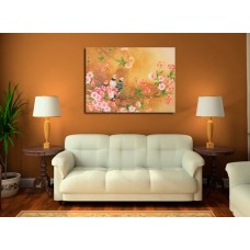 Модульная картина Весеннее цветение, В56 x Ш89 см.