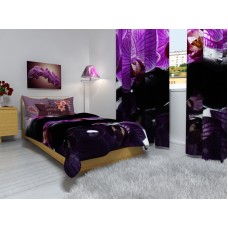 Покрывало Фиолетовые орхидеи, термостежка, 145x220