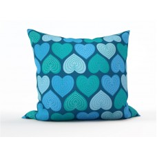 Декоративная подушка 'Мятные сердечки', 45X45 см.
