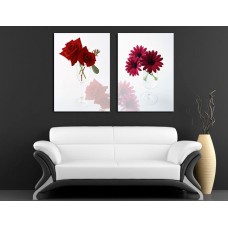 Модульная картина Flores rojas, В56 x Ш79 см.