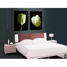 Модульная картина 'Белый тюльпан в темноте', В70 x Ш94 см.