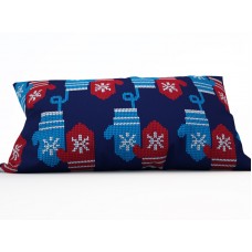 Декоративная подушка 'Новогодние варежки', 25X45 см.