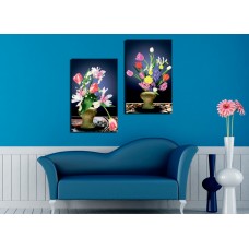 Модульная картина 'Весенний букет', В70 x Ш88 см.