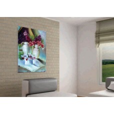 Модульная картина 'Вазочки с цветами', В70 x Ш47 см.