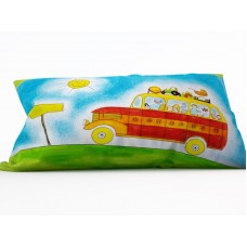 Декоративная подушка 'Автобус с пассажирами', 25X45 см.