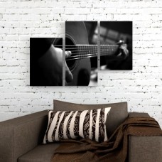 Модульная картина 'Гитара', Ш120xВ80, из 3-x частей