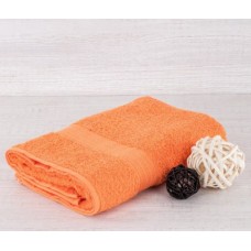 Полотенце махровое оранжевый 40х70см, бордюр-косичка, 400 гр/м2, Туркмения